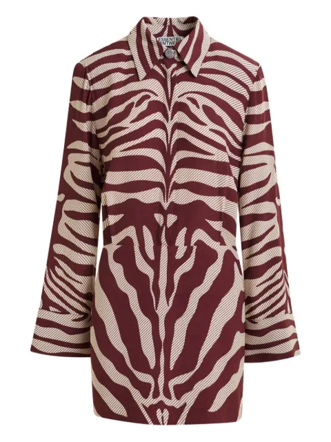 Essentiel Antwerp vestido corto con hombros capitonados y estampado de cebra