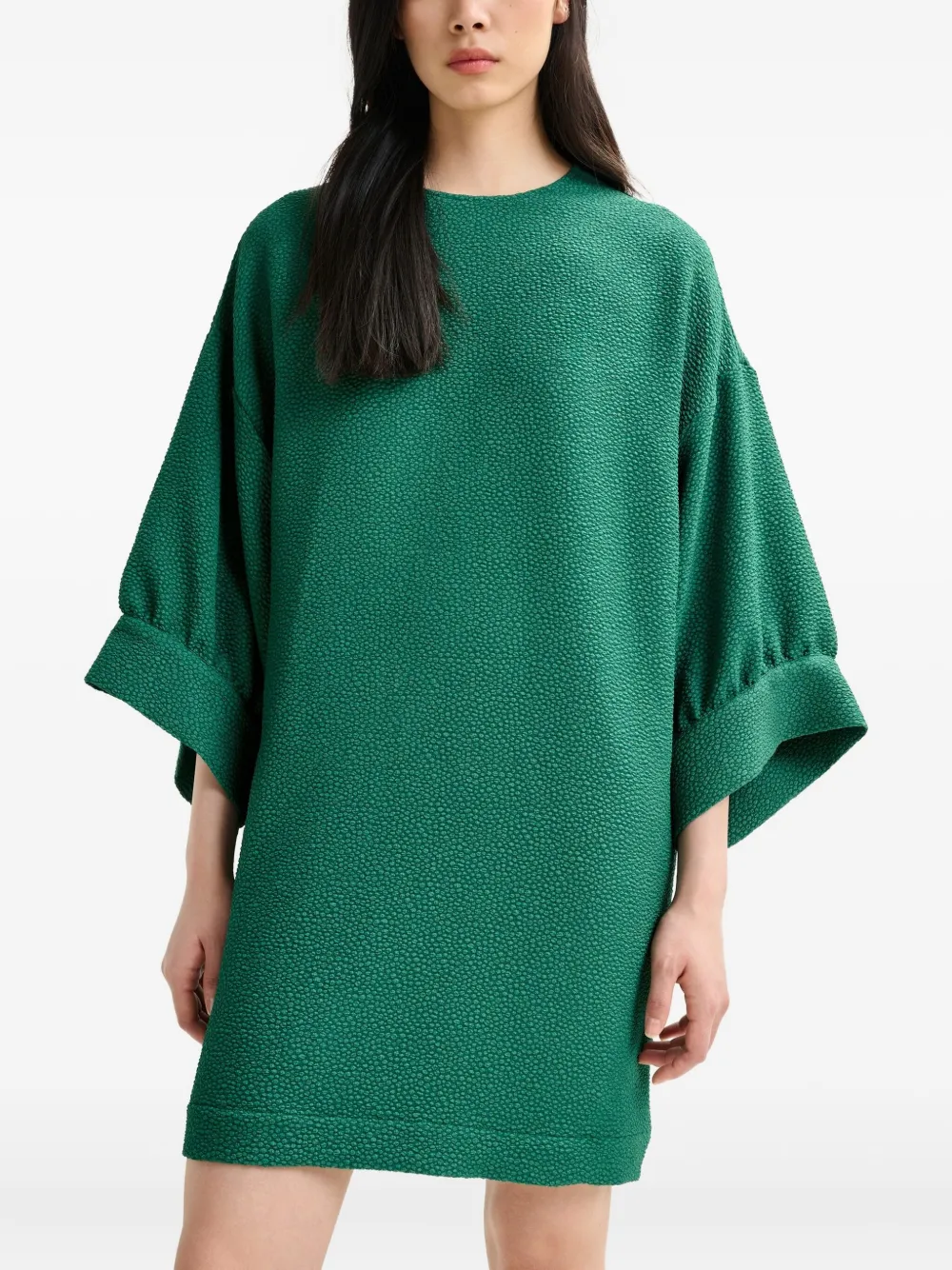 Essentiel Antwerp Mini-jurk met stippen en ronde hals Groen