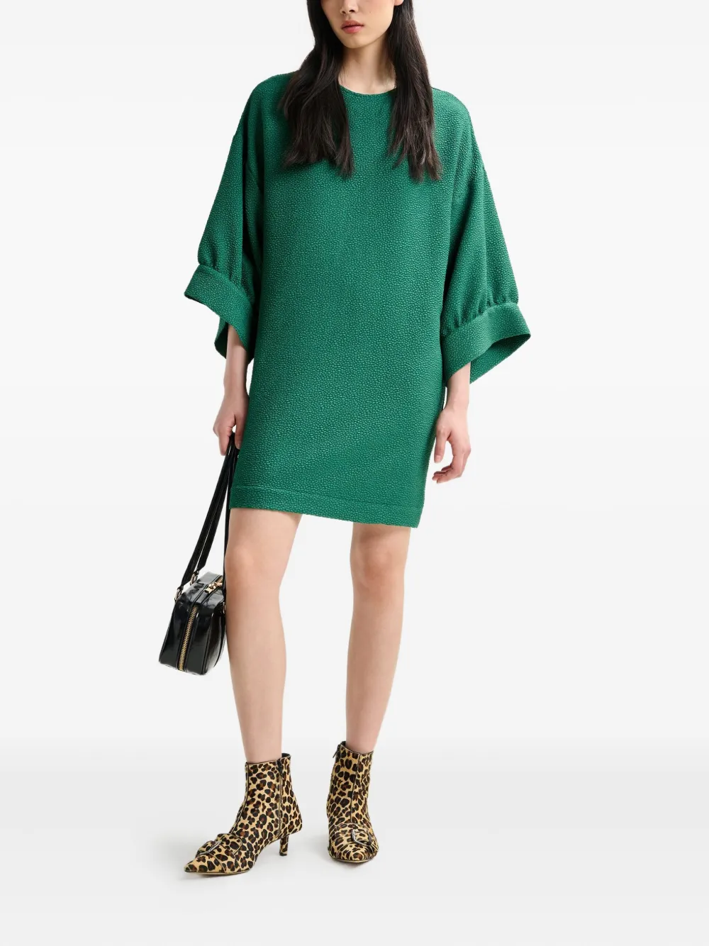 Essentiel Antwerp dot-pattern crew-neck mini dress - Groen