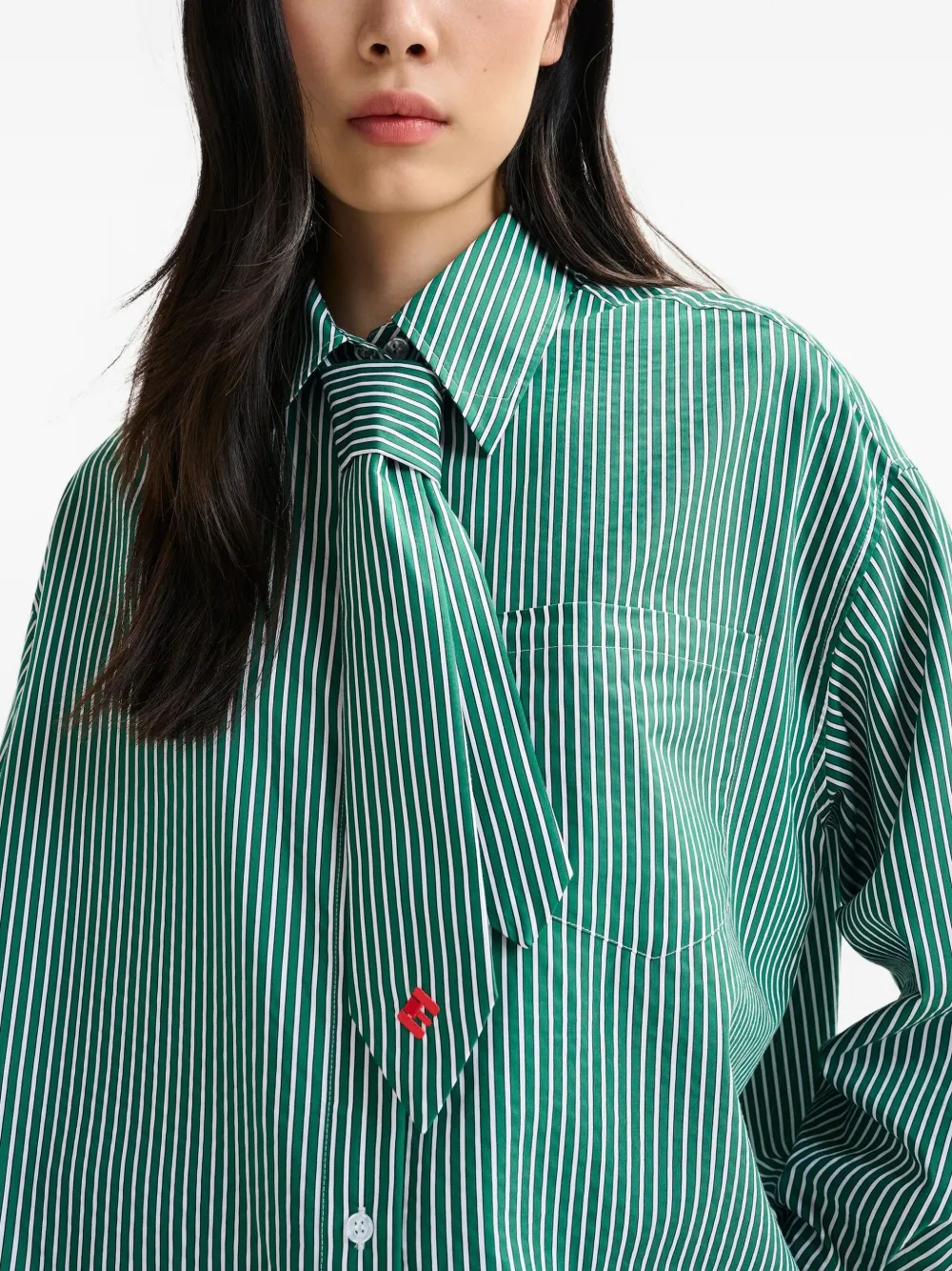 Essentiel Antwerp Stripe-pattern Shirt In Green