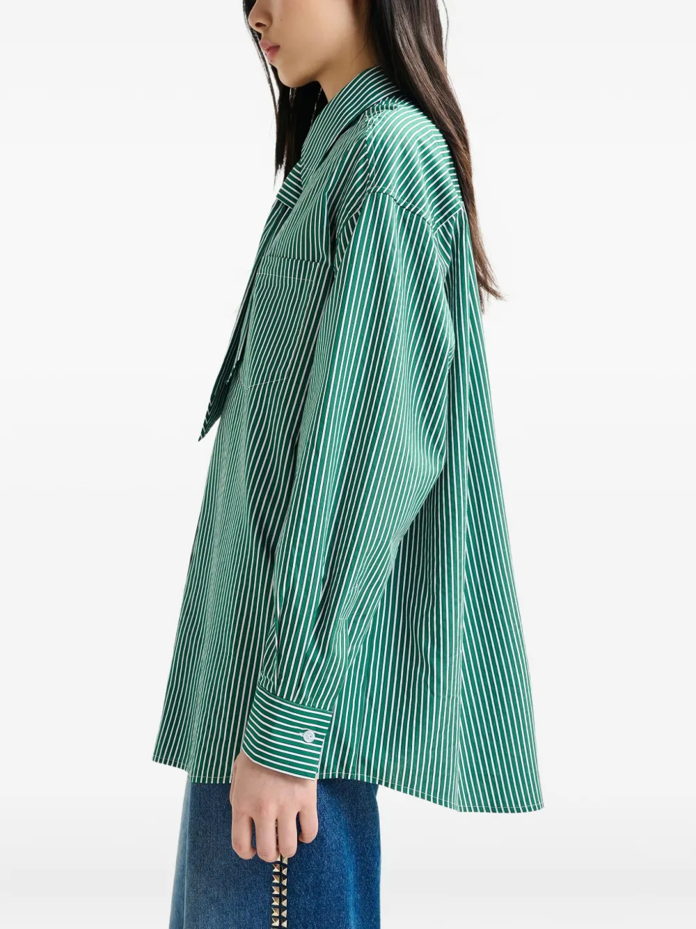 Essentiel Antwerp Stripe-pattern Shirt In Green
