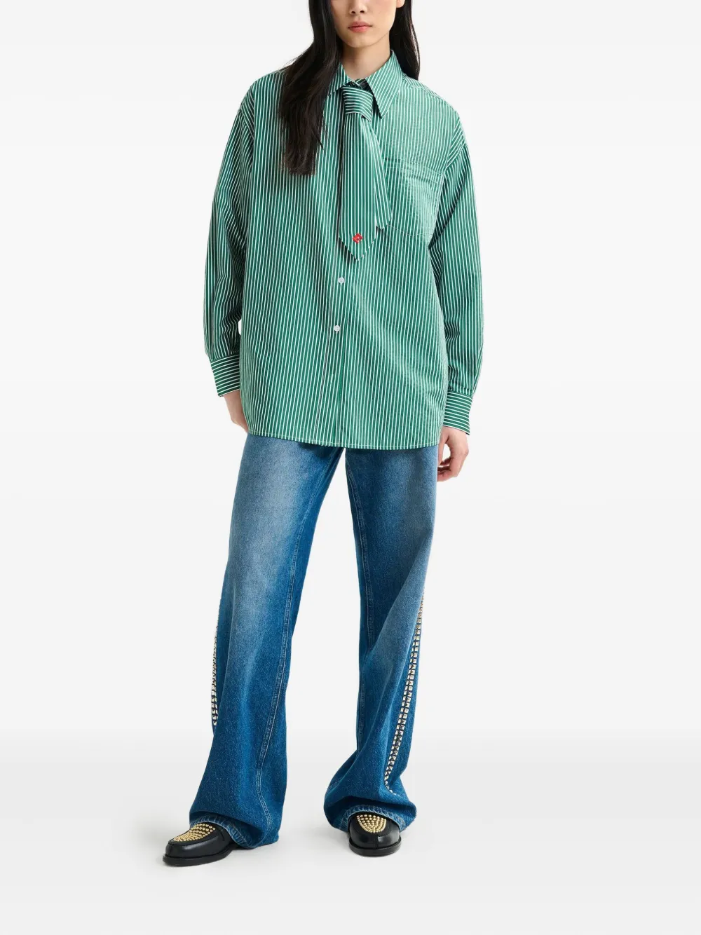Essentiel Antwerp stripe-pattern shirt - Groen
