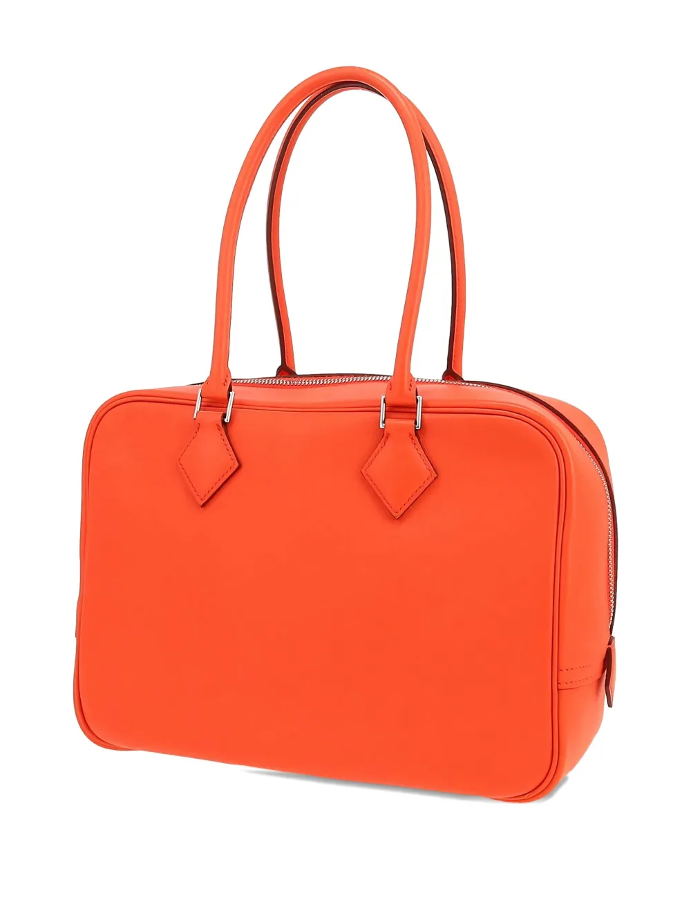 Pre-owned Hermes 2017s Plume Zipped Handbag In Orange