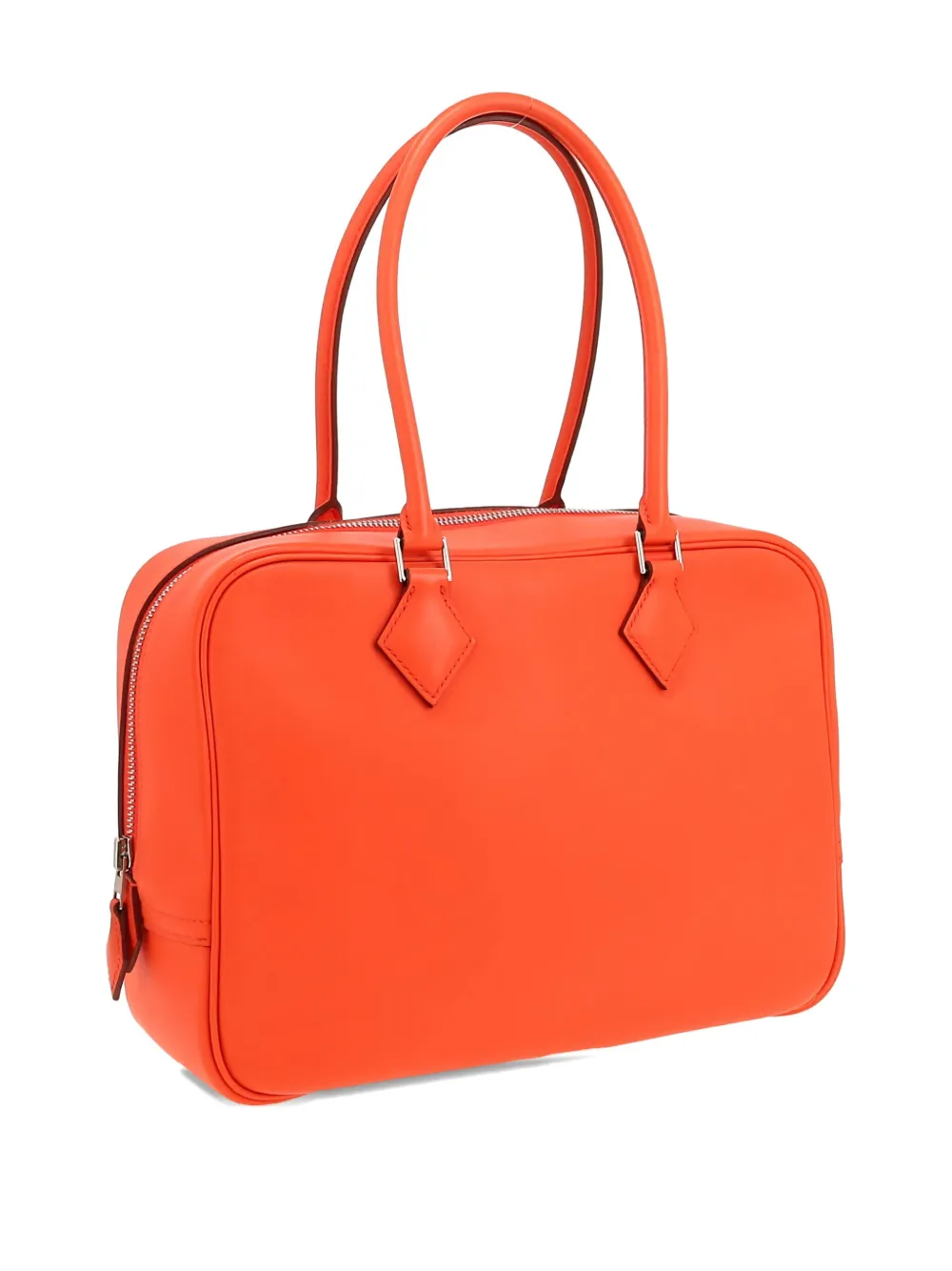 Pre-owned Hermes 2017s Plume Zipped Handbag In Orange