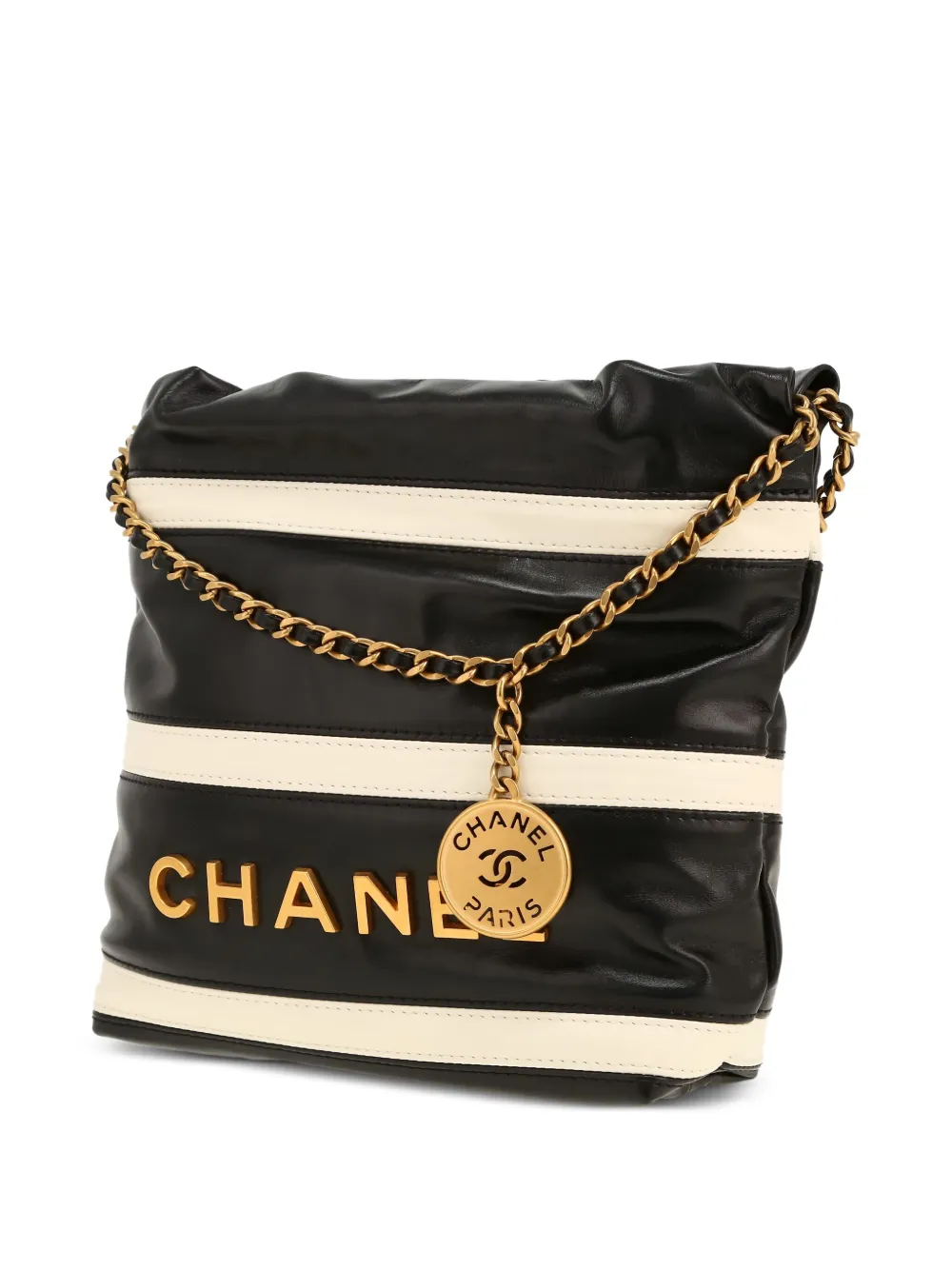 Mini Leather Striped Tote Bag