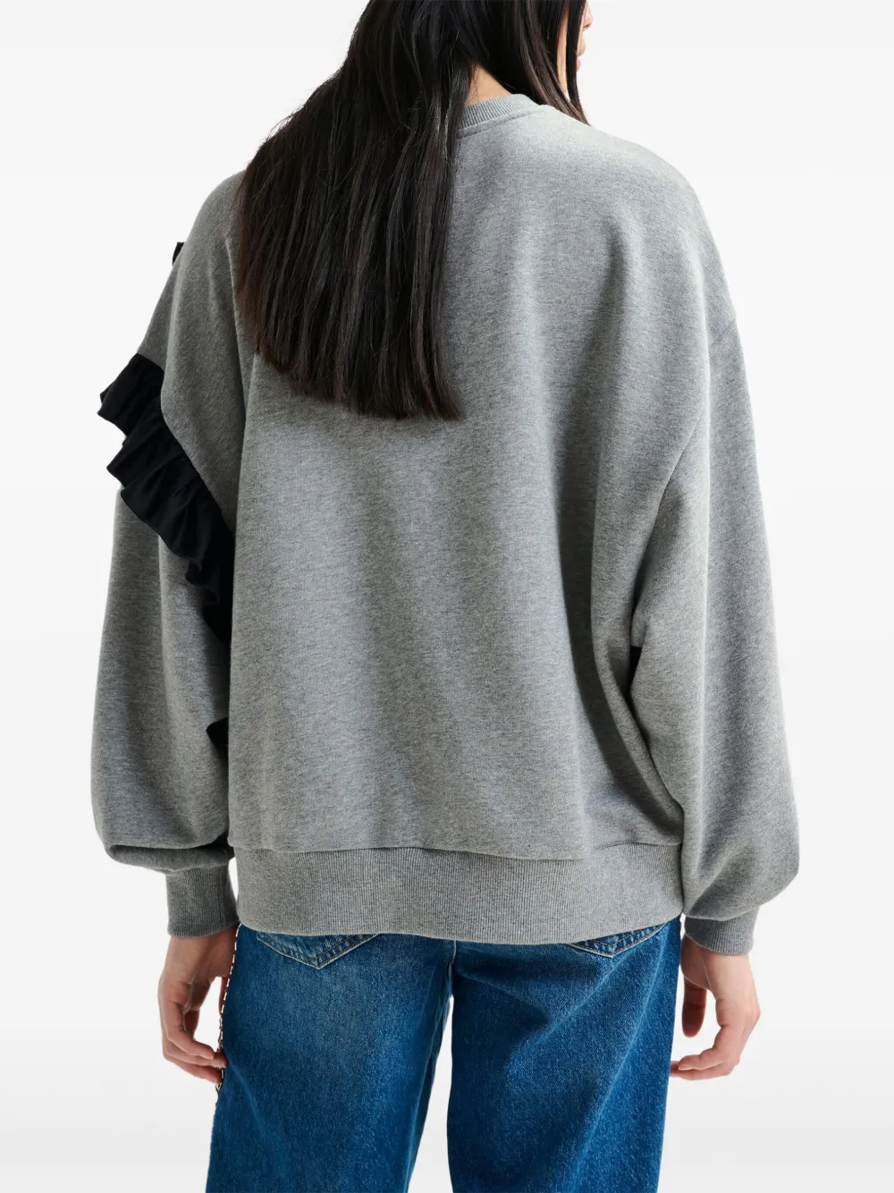 Essentiel Antwerp Iwave sweater met ruches Grijs