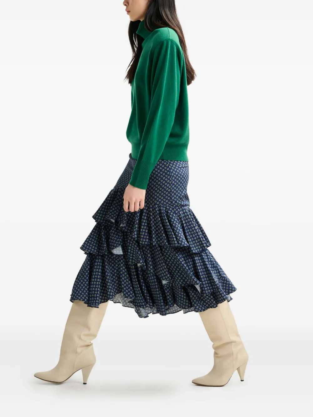 Essentiel Antwerp Embroidered-logo Turtleneck Sweater In Green