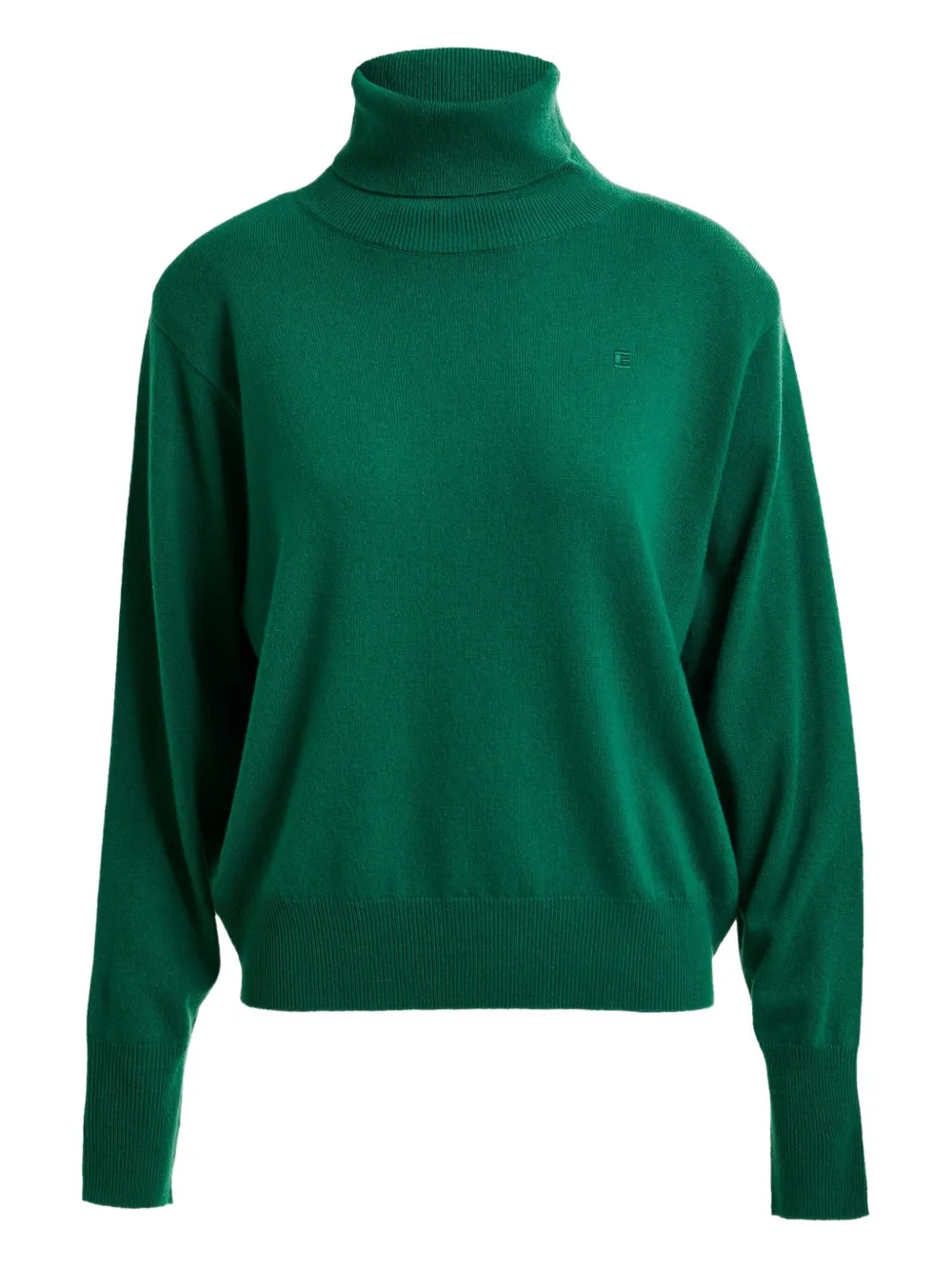 Essentiel Antwerp Embroidered-logo Turtleneck Sweater In Green