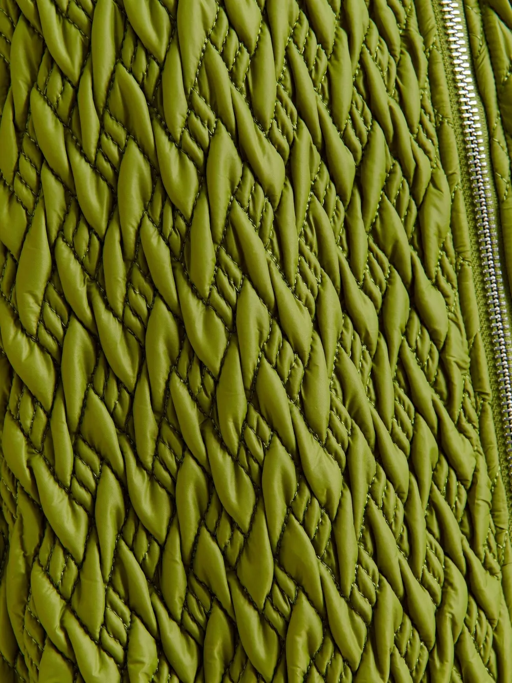 Essentiel Antwerp Braid-quilted Bomber Jacket In Green