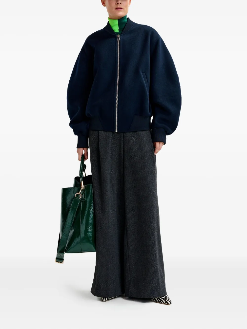 Essentiel Antwerp Insult Pleated Pinstripe Trousers In Gray