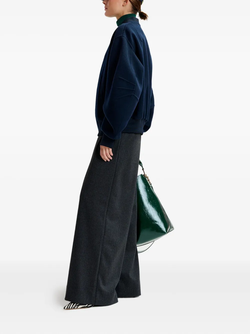 Essentiel Antwerp Insult Pleated Pinstripe Trousers In Gray
