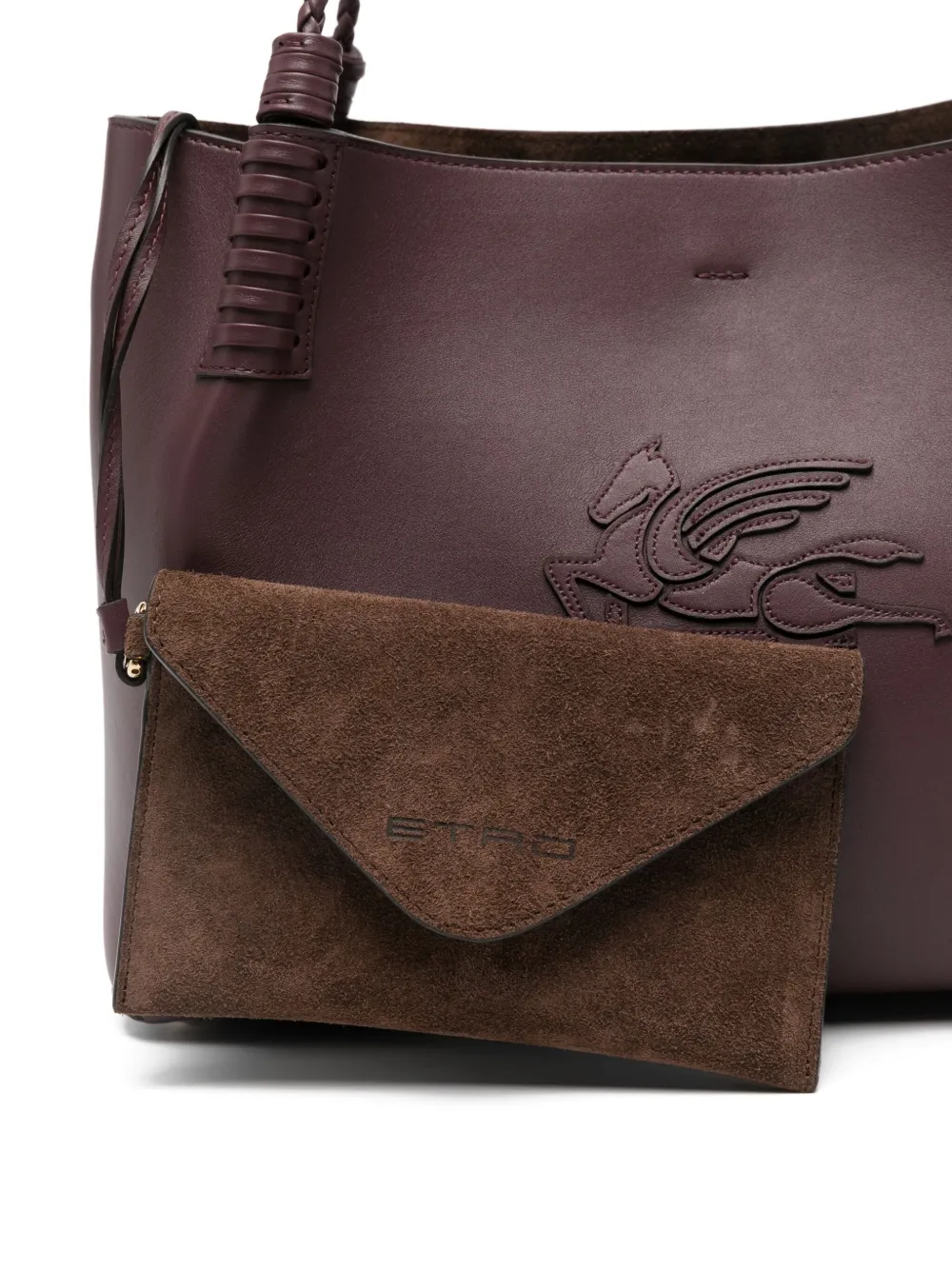 ETRO Kleine Libra leren schoudertas Rood