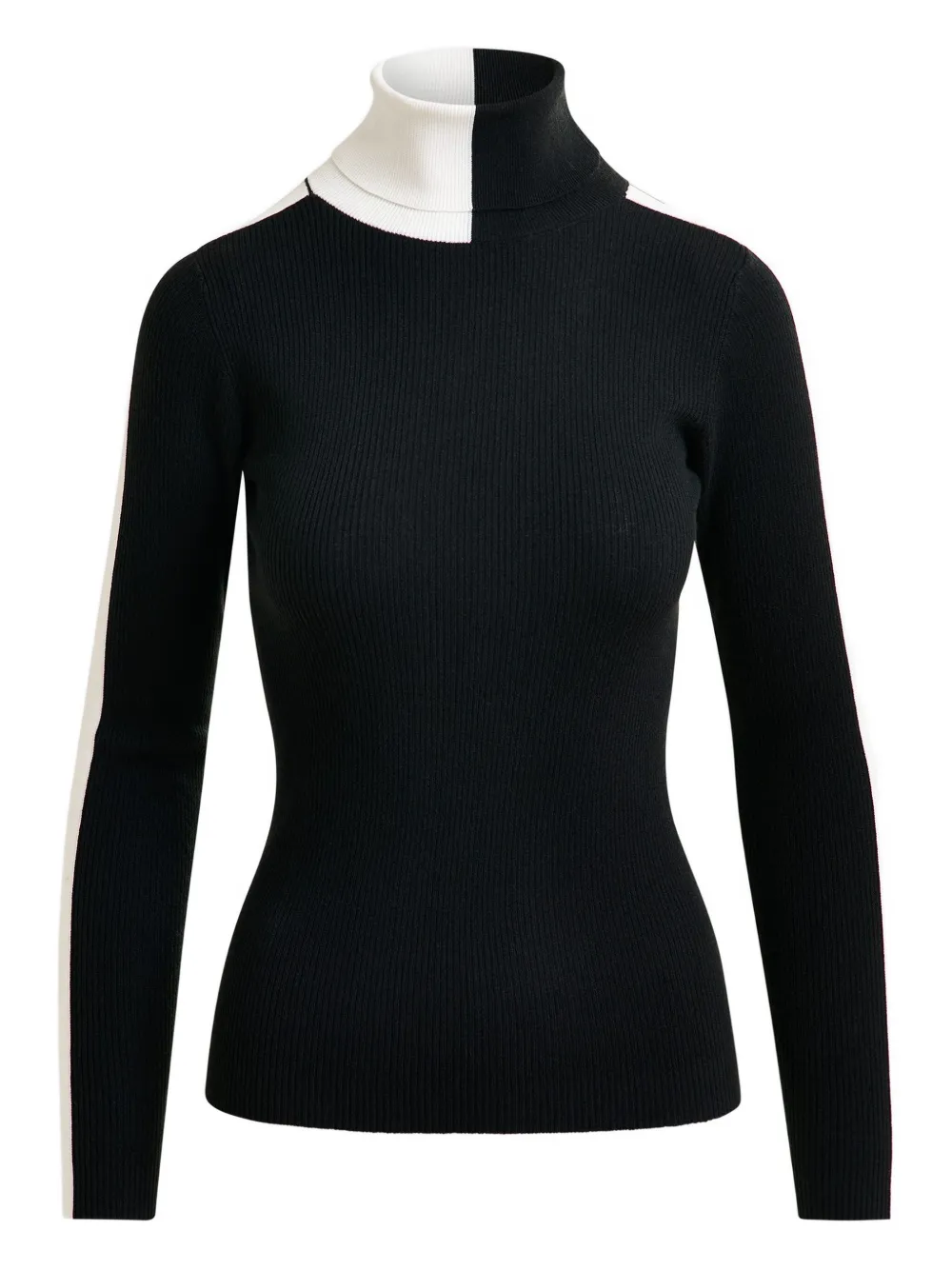 Essentiel Antwerp Stripe-detail Turtleneck Sweater In Black