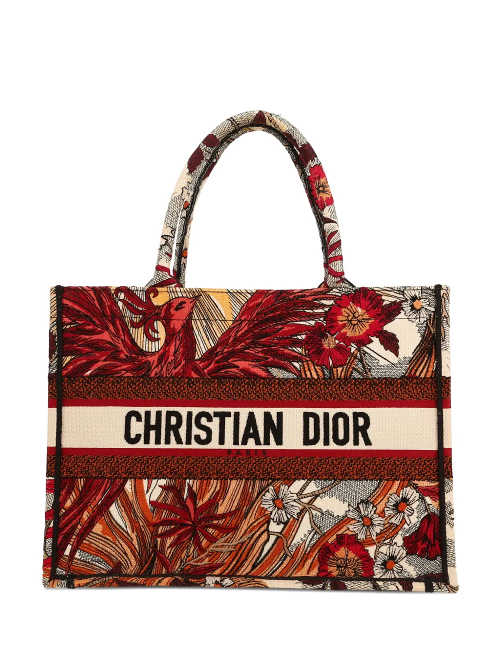Christian Dior Pre-Owned 2020s Book phoenix-print tote bag - レッド Christian Dior Pre-Owned 2020s Book phoenix-print tote bag - レッド