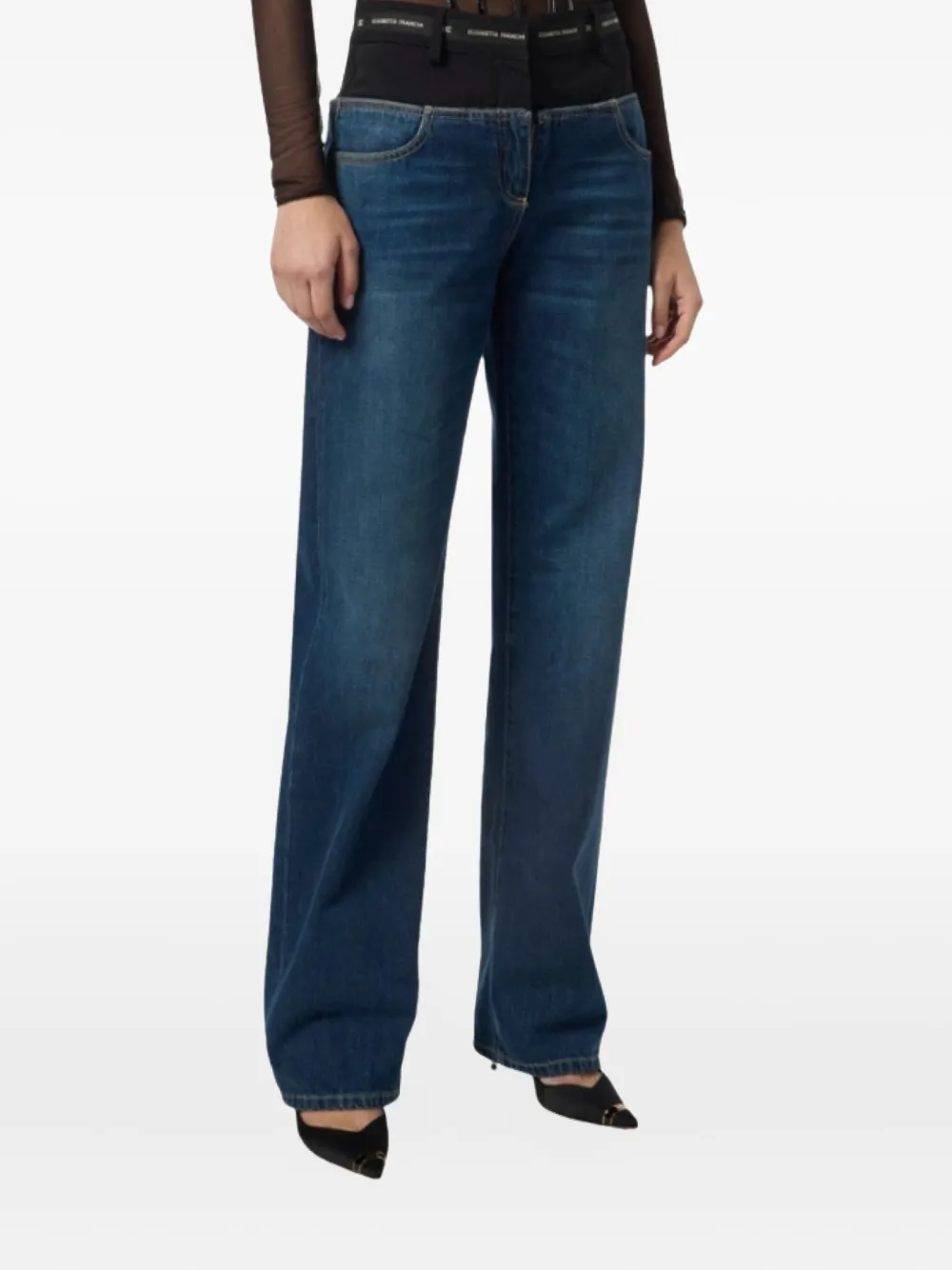 Elisabetta Franchi Jeans met tailleband - Blauw