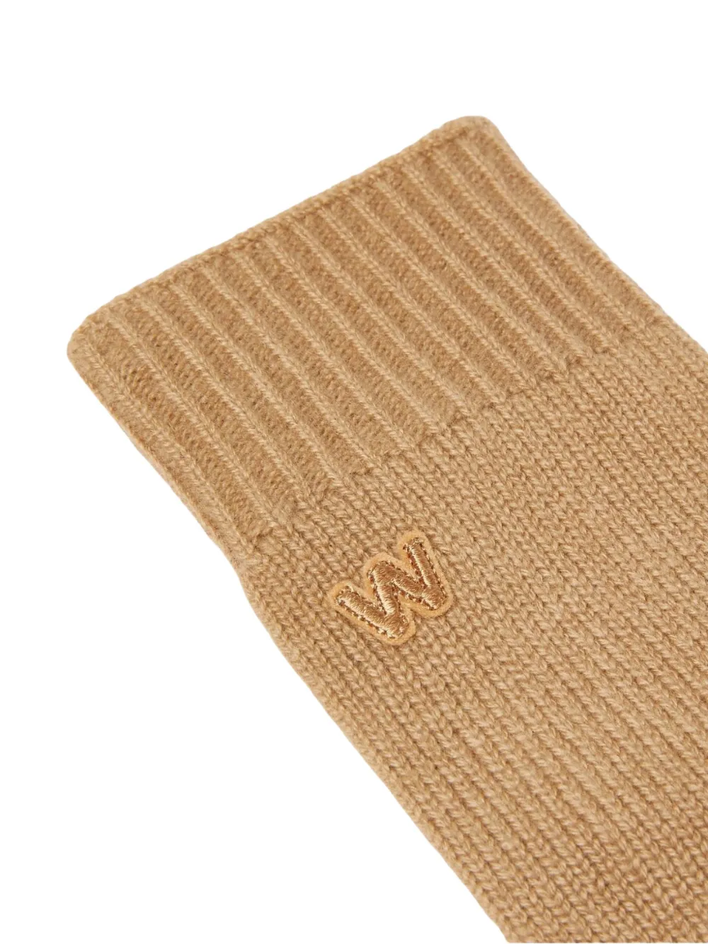 Weekend Max Mara Cashmere Logo Gloves In Brown