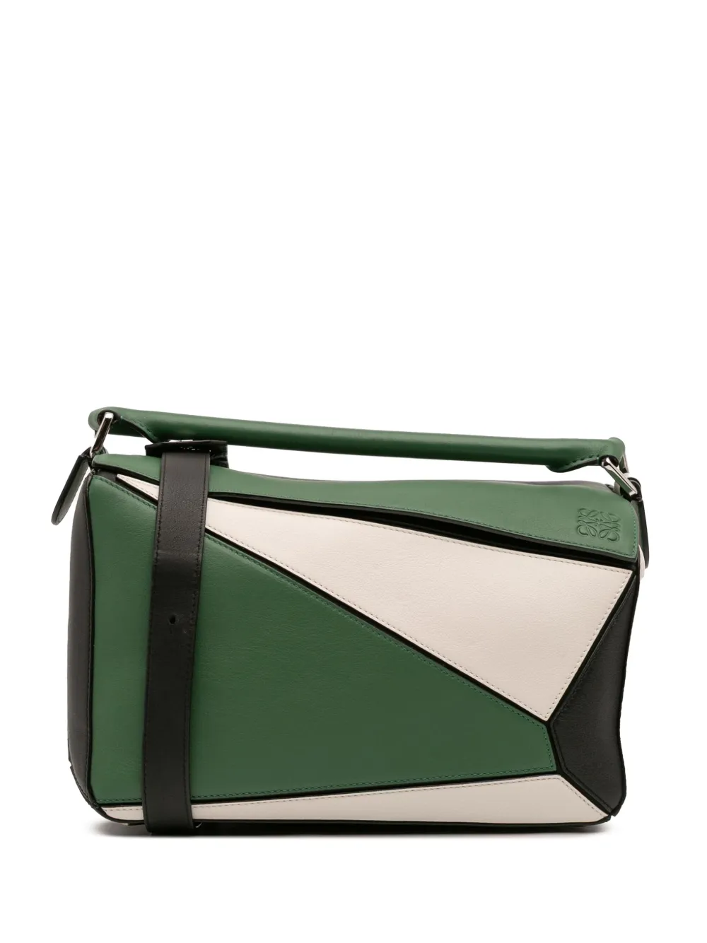 Loewe Pre-Owned 2018 Medium Tricolor Calfskin Puzzle satchel - グリーン Loewe Pre-Owned 2018 Medium Tricolor Calfskin Puzzle satchel - グリーン