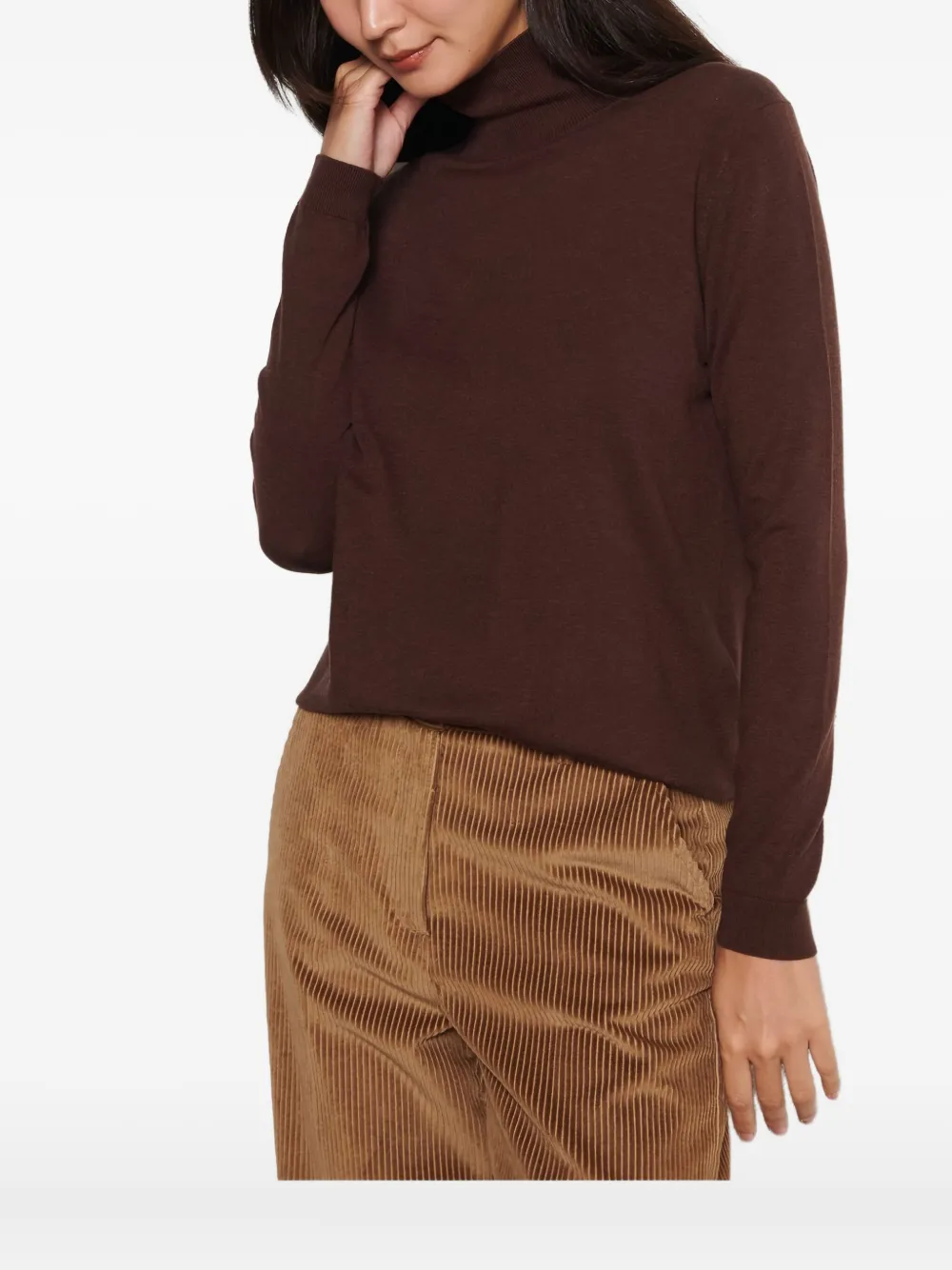 Weekend Max Mara Roll-neck Long-sleeve Sweater In Brown