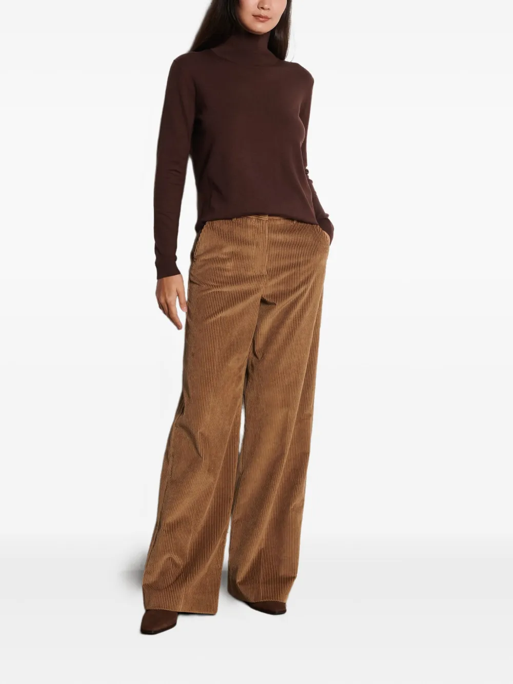 Weekend Max Mara Roll-neck Long-sleeve Sweater In Brown