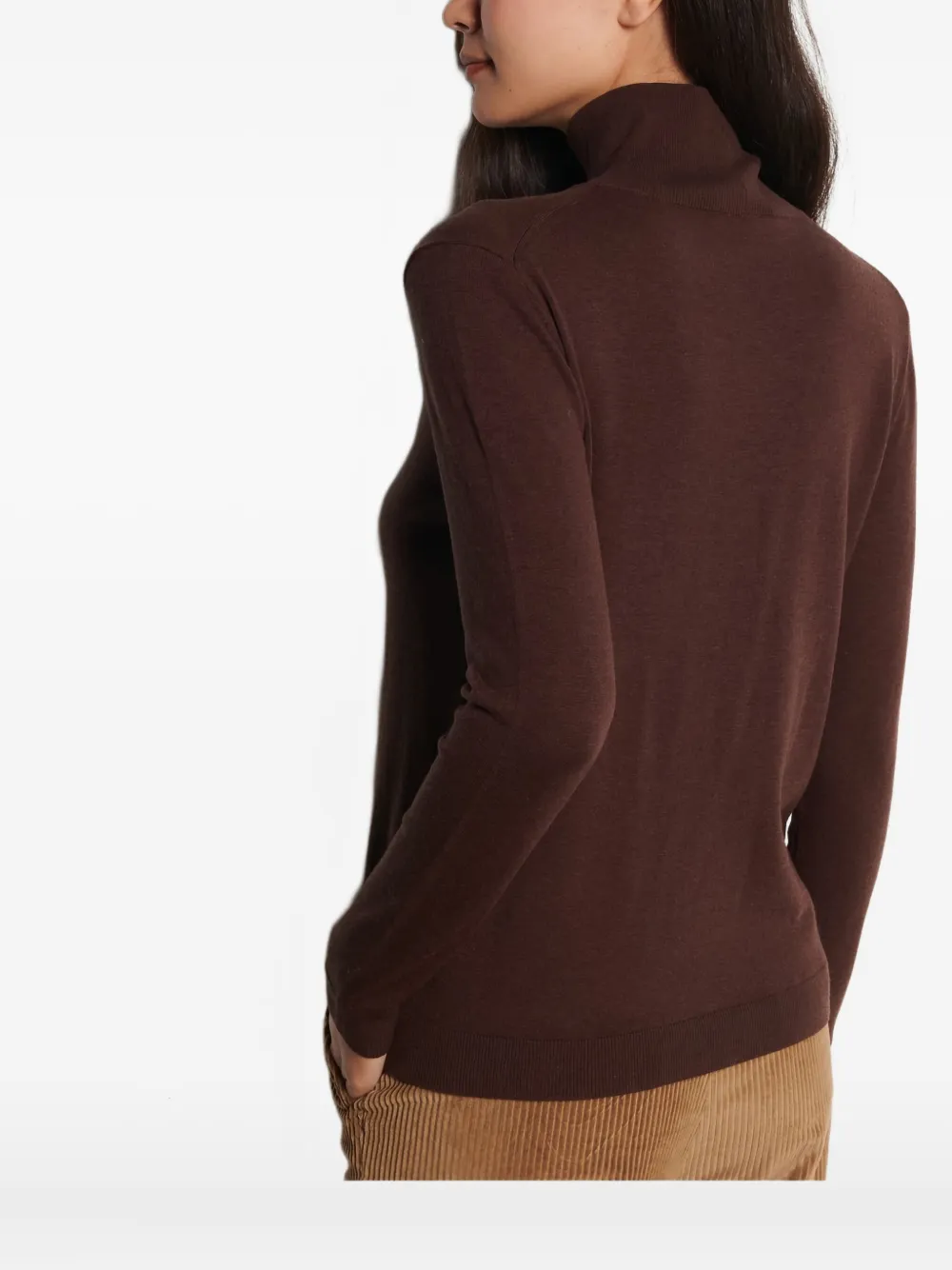Weekend Max Mara Roll-neck Long-sleeve Sweater In Brown