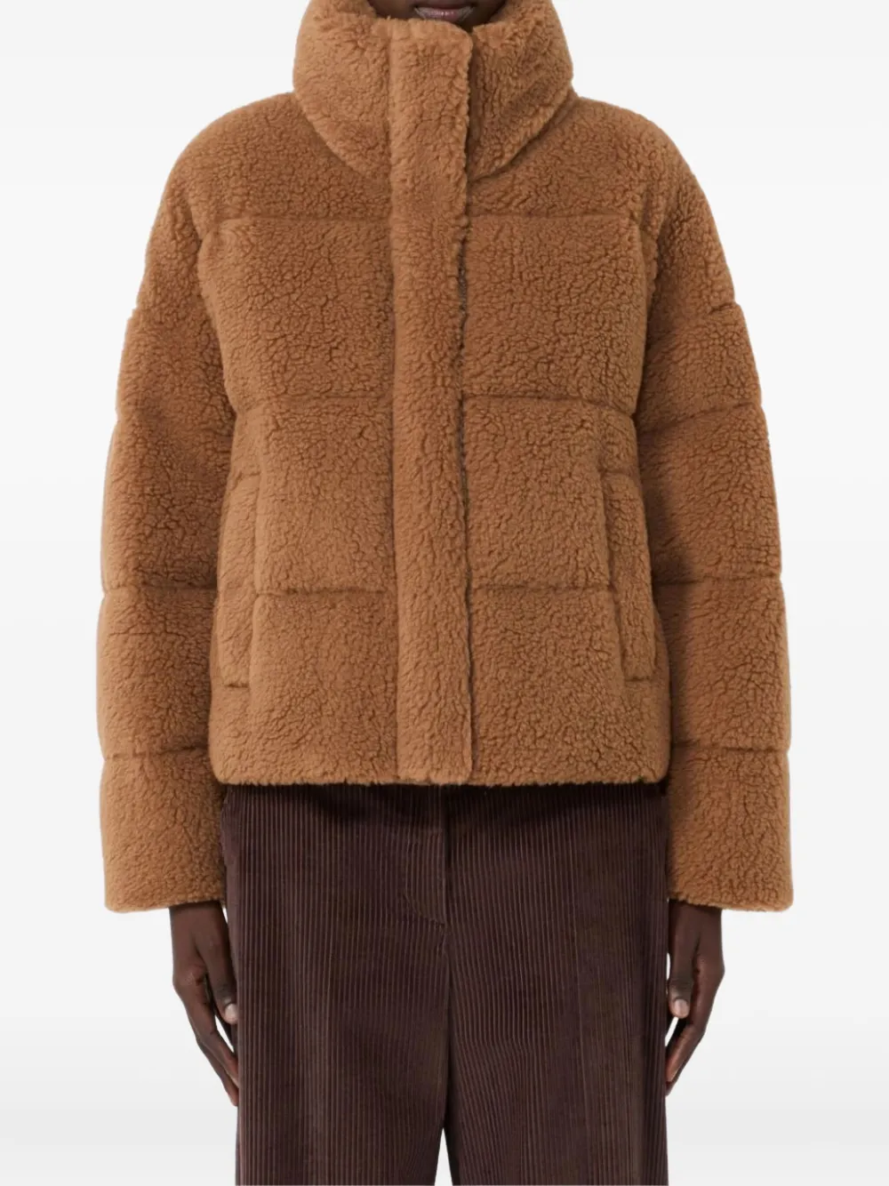 Weekend Max Mara Alfredo jack met trechterhals en vlakken Bruin