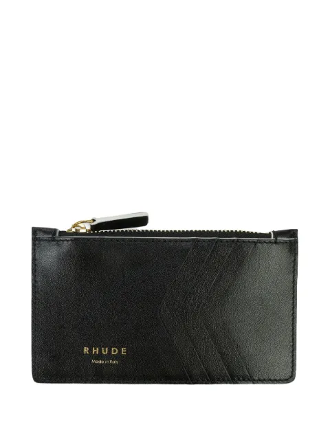 RHUDE zip-fastening leather cardholder 