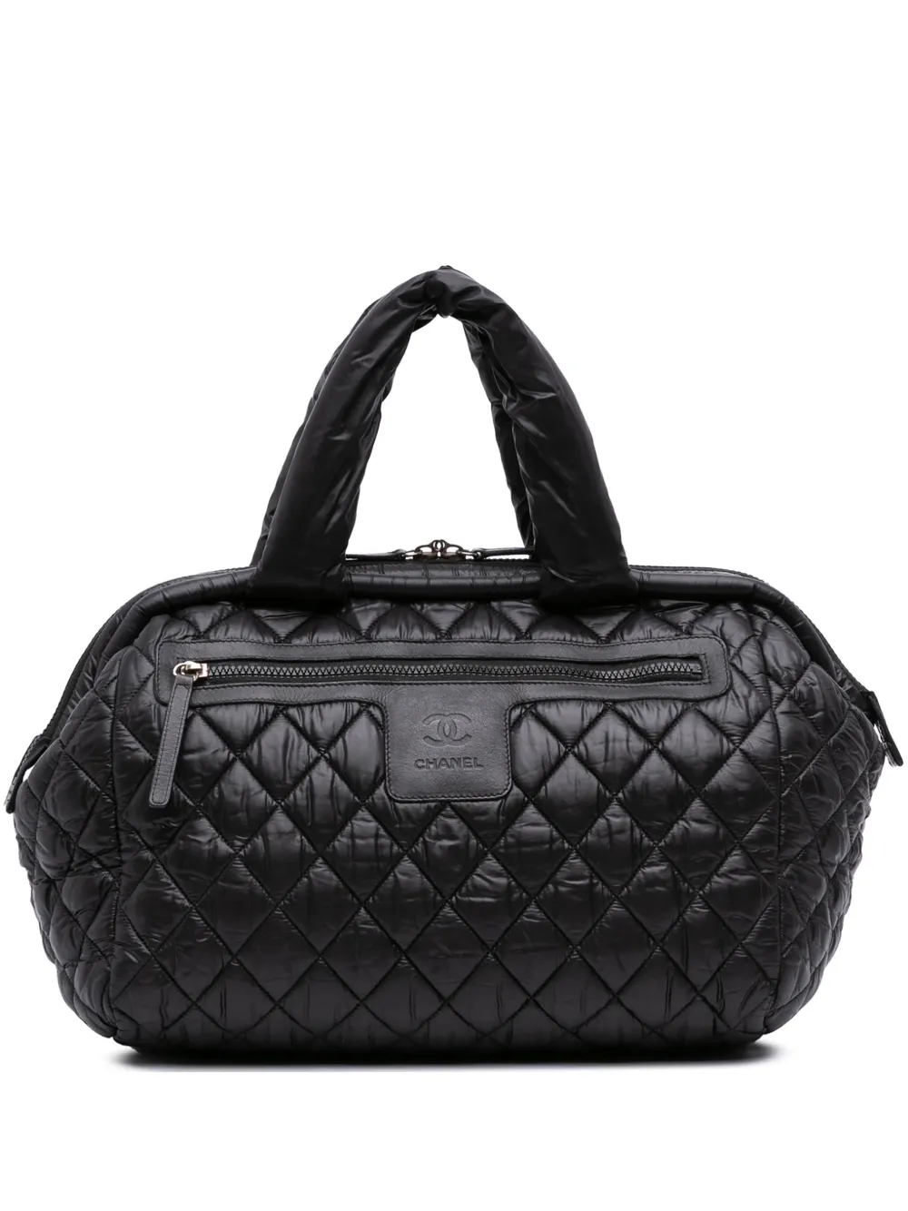 CHANEL Pre-Owned 2010-2011 Quilted Nylon Coco Cocoon Bowler Bag CHANEL Pre-Owned 2010-2011 Quilted Nylon Coco Cocoon Bowler Bag