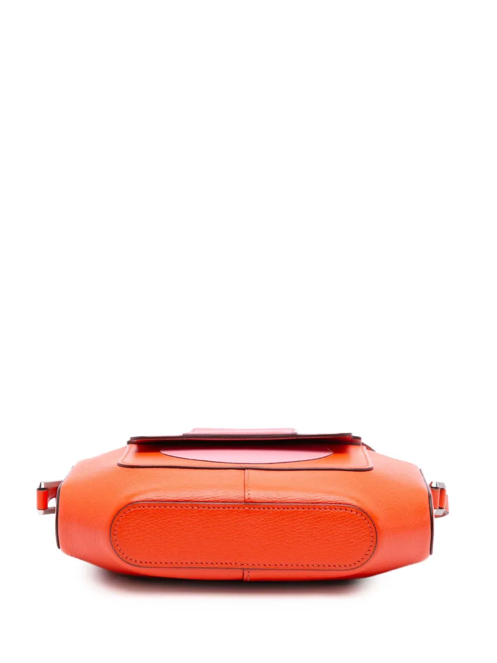 Pre-owned Hermes 2017 Chevre Mysore Octogone 23 Crossbody Bag In Orange