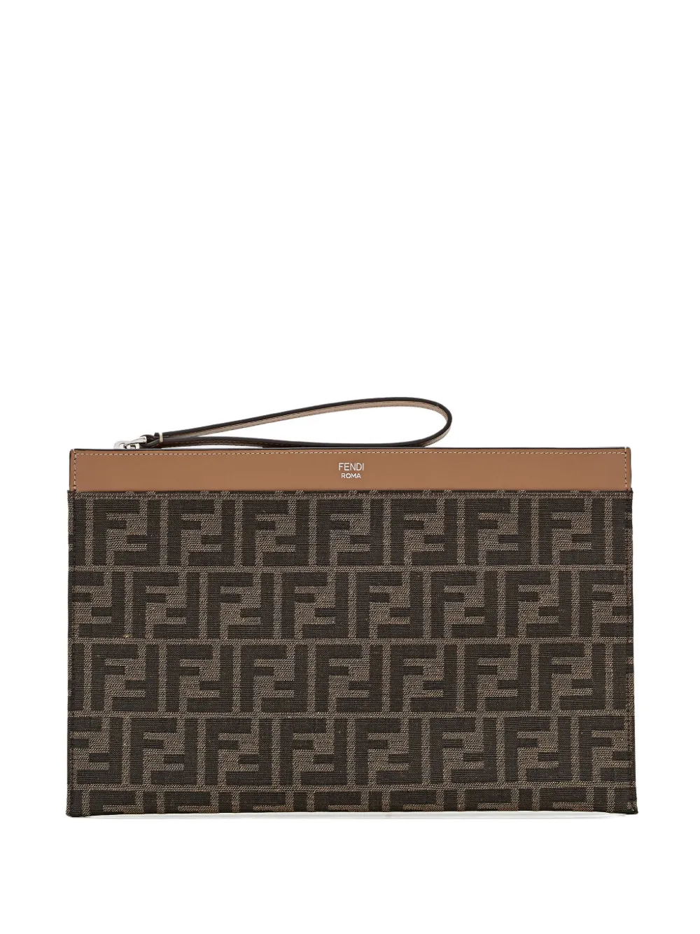 FENDI FF-logo pattern clutch bag - ブラウン FENDI FF-logo pattern clutch bag - ブラウン