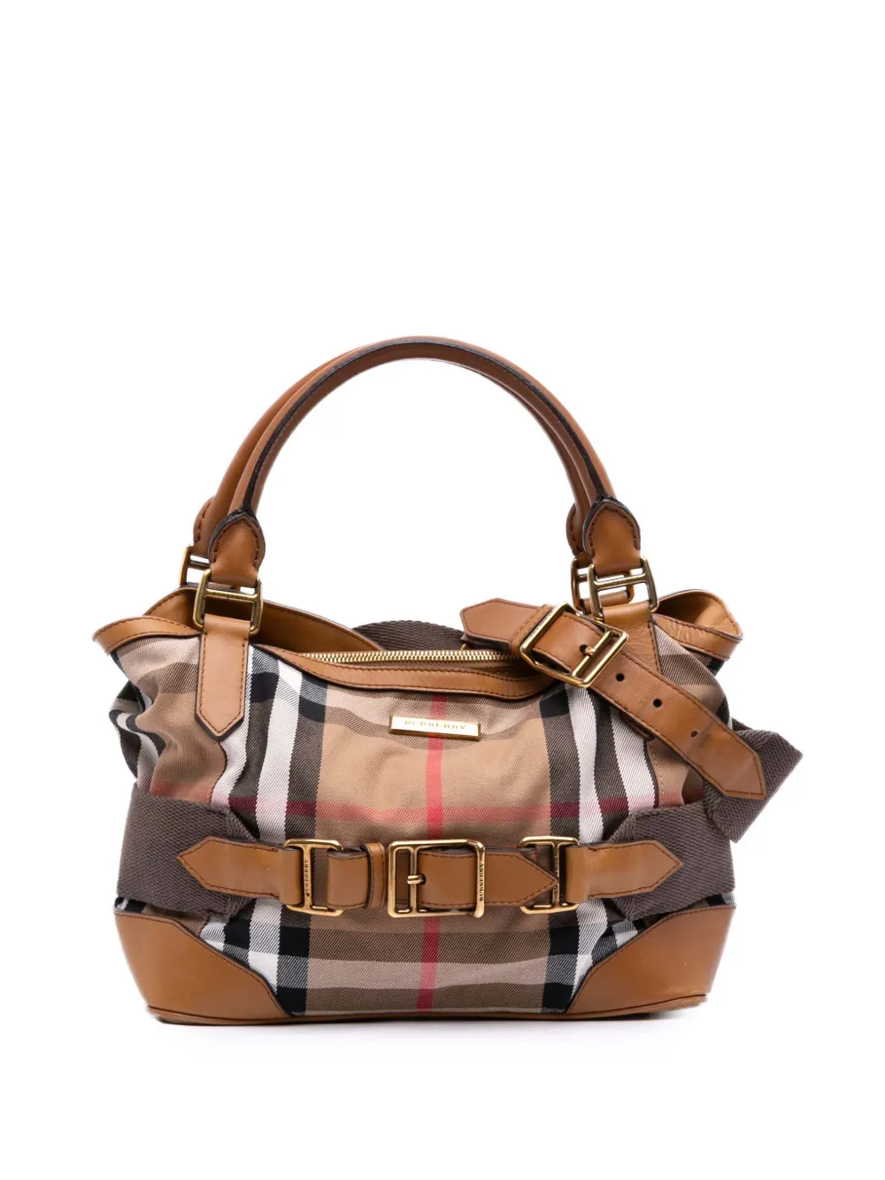 Burberry Pre-Owned 2000-2017 House Check Canvas Brecon satchel - ブラウン Burberry Pre-Owned 2000-2017 House Check Canvas Brecon satchel - ブラウン