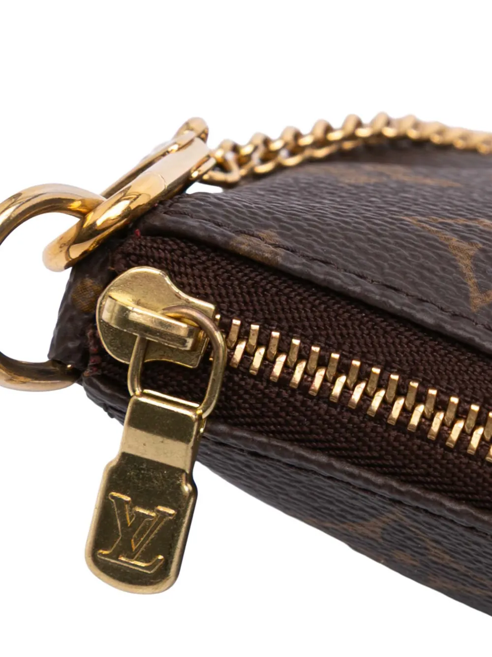 Pre-owned Louis Vuitton 2019 Monogram Mini Pochette Accessoires Handbag In Brown