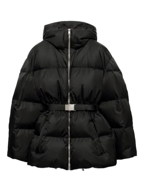 Prada hooded belted puffer jacket