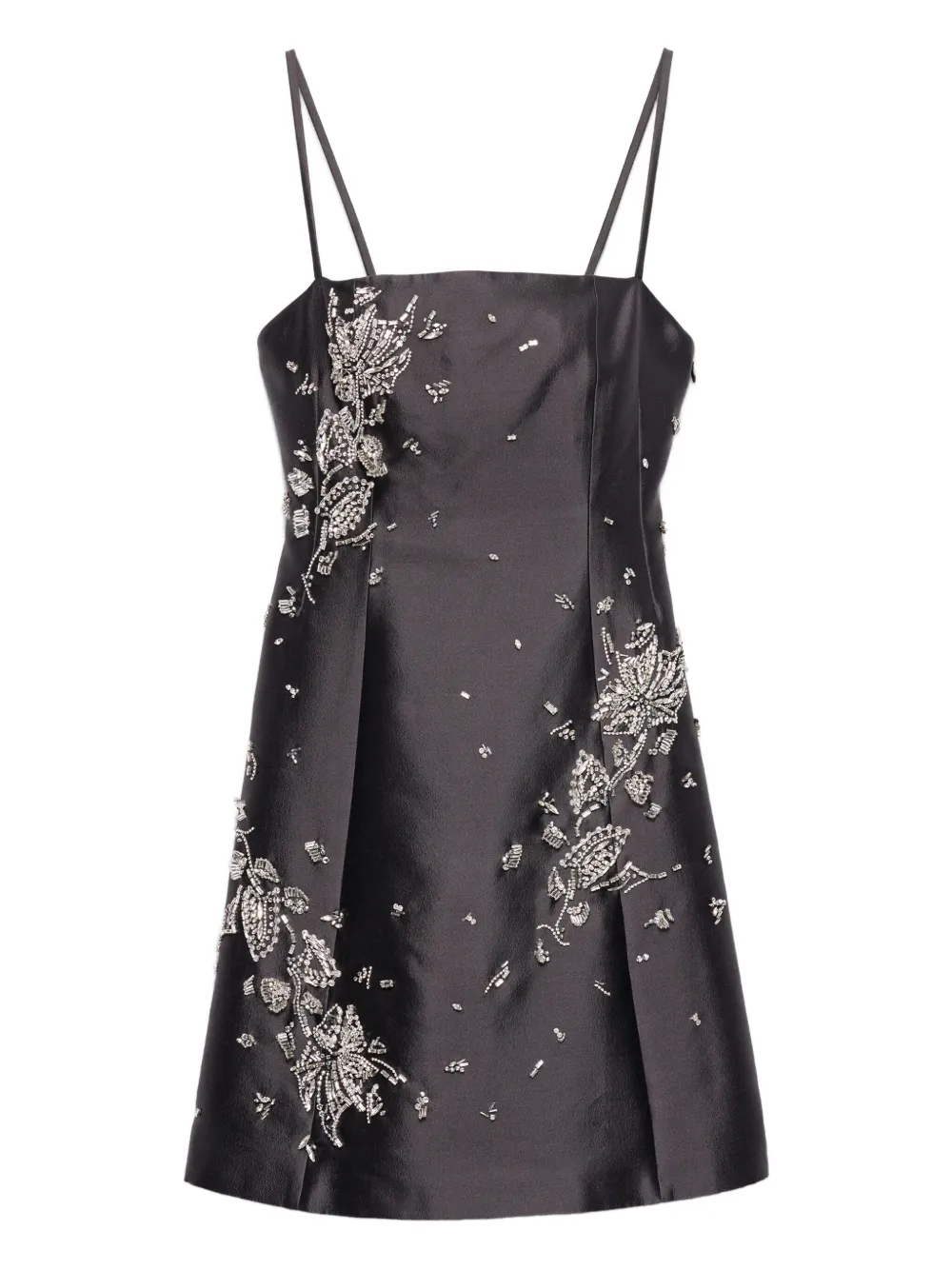 Prada Crystal-embellished Mini Dress In Gray