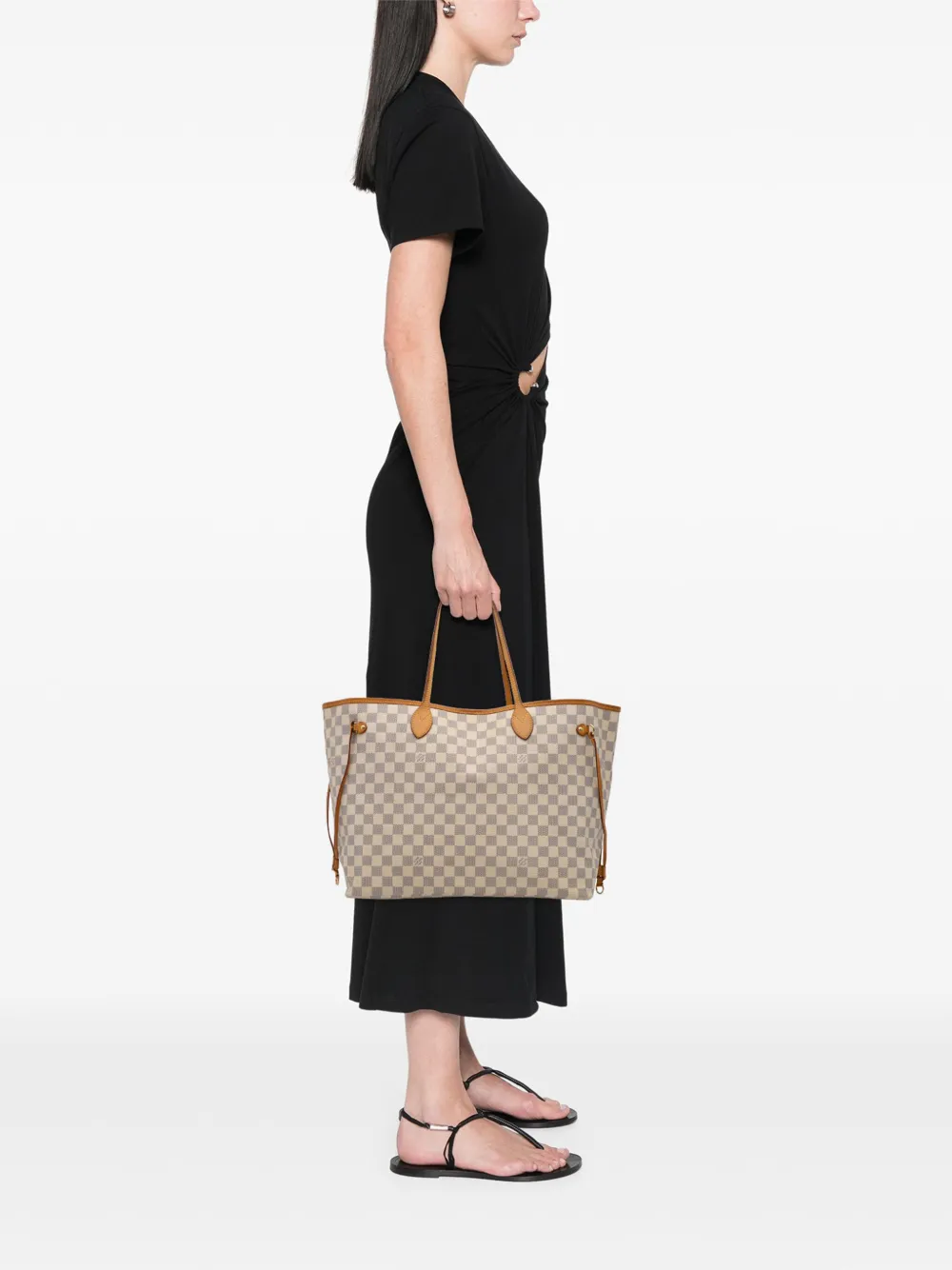 Pre-owned Louis Vuitton 2012 Damier Azur Neverfull Gm Tote Bag In White