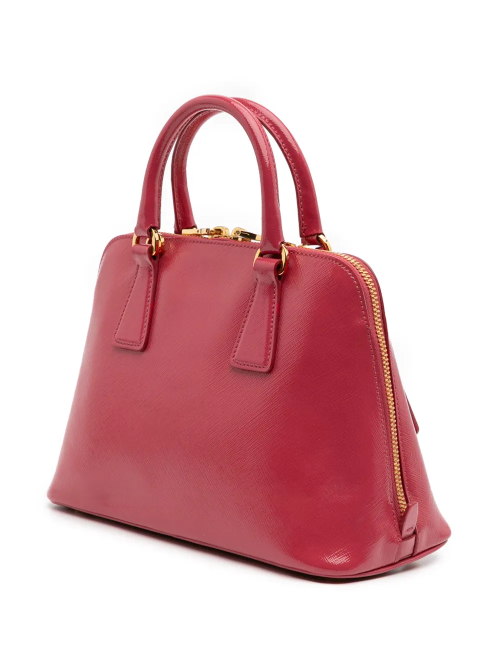 Pre-owned Prada 2010-2025 Small Saffiano Vernice Promenade Satchel In Pink