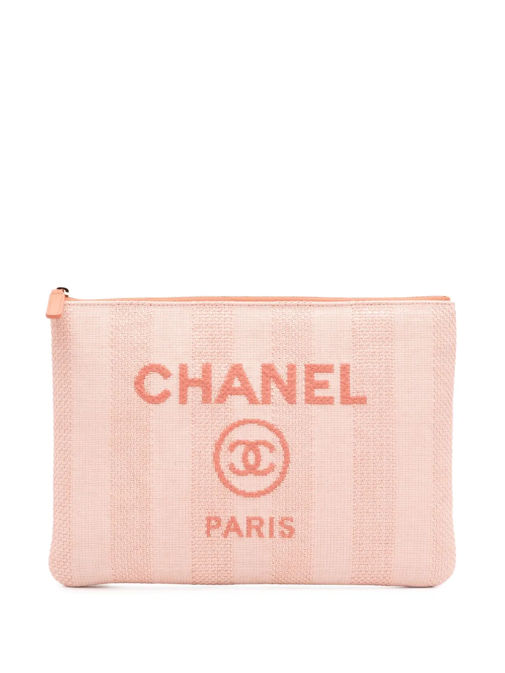 CHANEL Pre-Owned 2019 Medium Tweed Deauville O Case clutch bag - ピンク CHANEL Pre-Owned 2019 Medium Tweed Deauville O Case clutch bag - ピンク