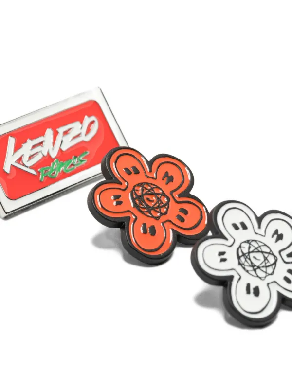 KENZO 'BOKE FLOWER' ピンズ Kenzo Boke-flower ブローチ セット | ホワイト | FARFETCH JP