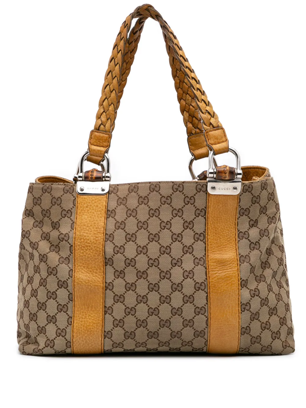 Gucci Pre-Owned 2016-2024 Medium GG Canvas Bamboo Libeccio tote bag - Gucci Pre-Owned 2016-2024 Medium GG Canvas Bamboo Libeccio tote bag -