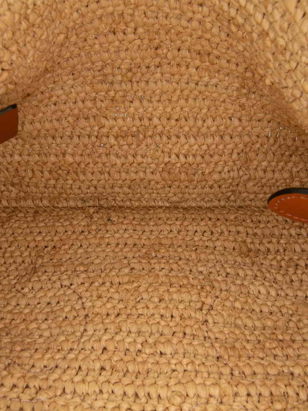 Pre-owned Celine 2020 Raffia Cuir Triomphe Zip Pouch Clutch Bag In Brown