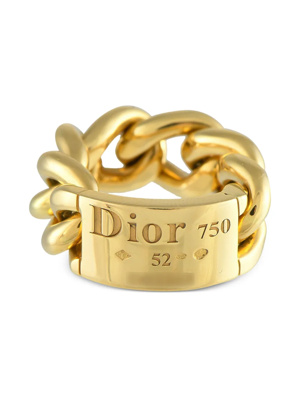 Christian Dior Pre-Owned 18K yellow gold Gourmette ring - イエロー Christian Dior Pre-Owned 18K yellow gold Gourmette ring - イエロー