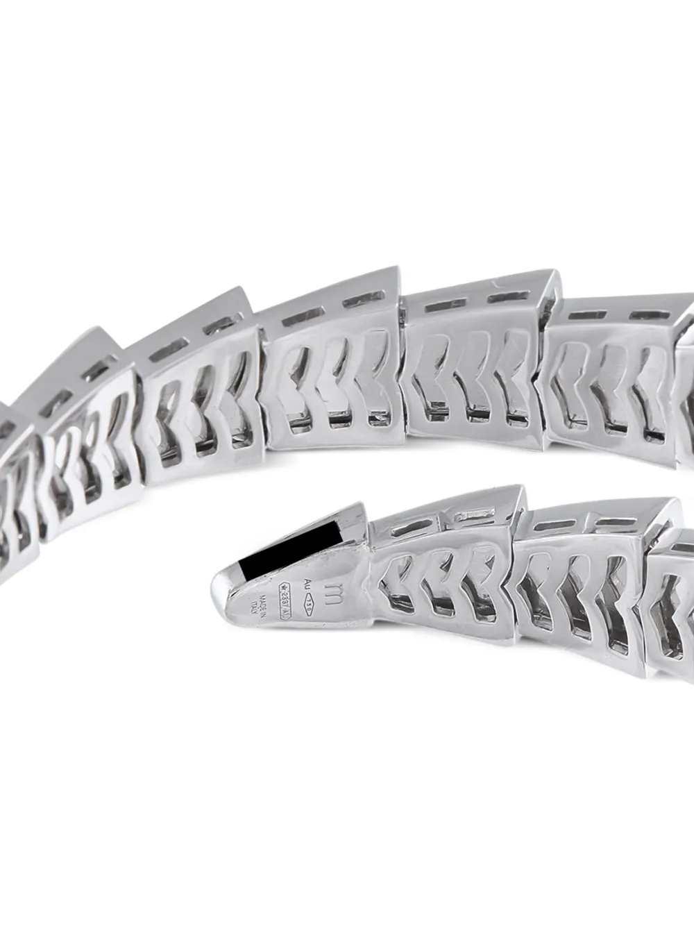 Pre-owned Bvlgari 18k White Gold Serpenti Viper Diamond Bracelet
