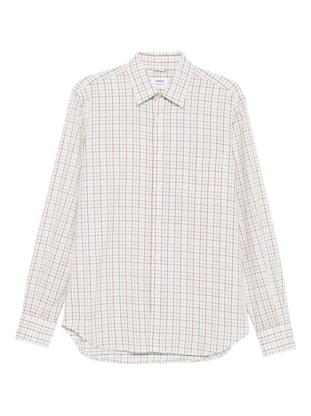 Aspesi Check-pattern Cotton-wool Shirt In Multi