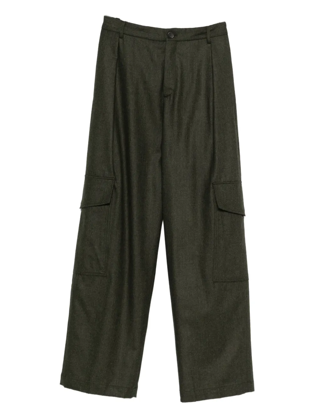Aspesi Pleated-front Cargo Trousers In Green