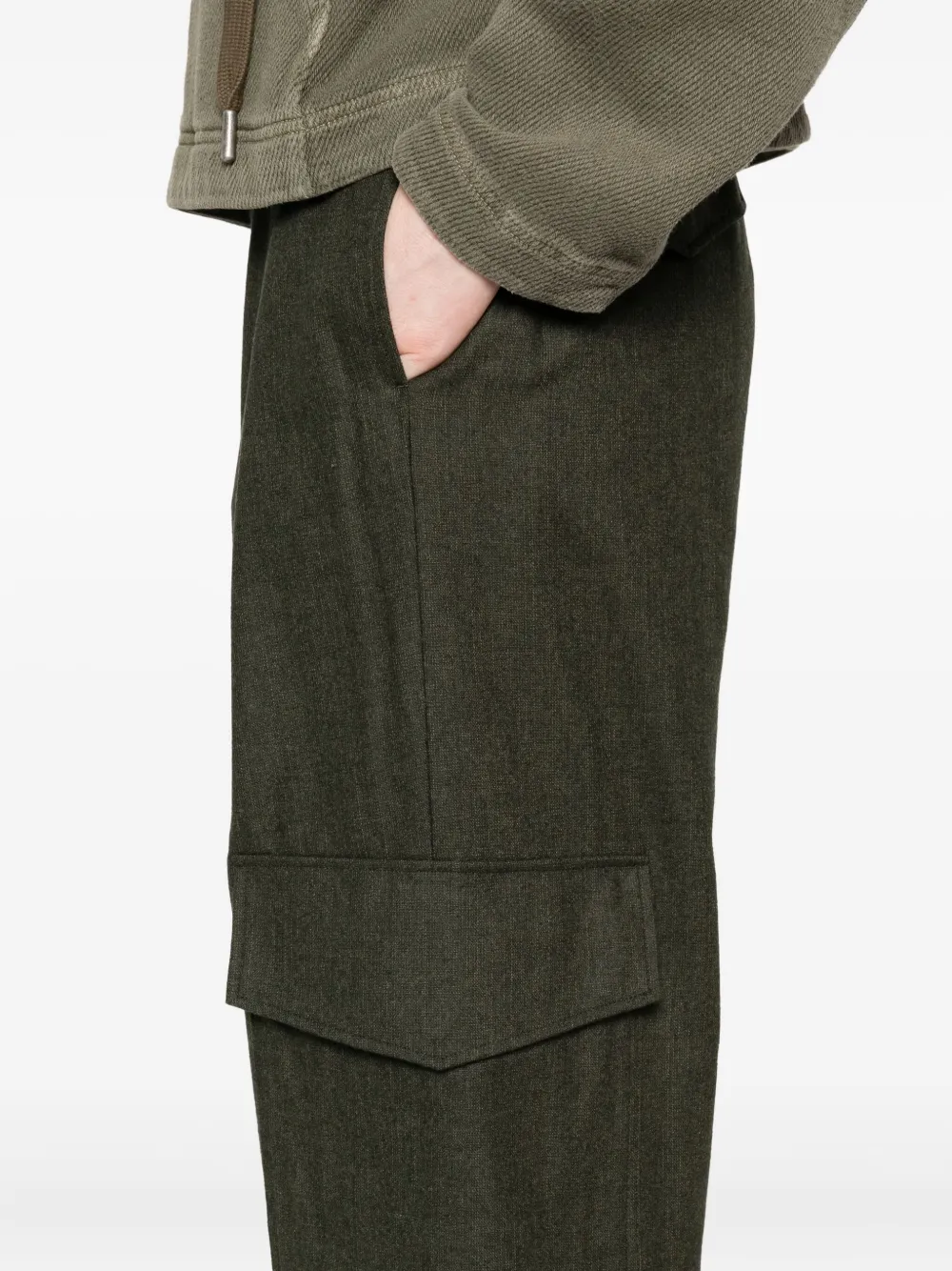 Aspesi Pleated-front Cargo Trousers In Green