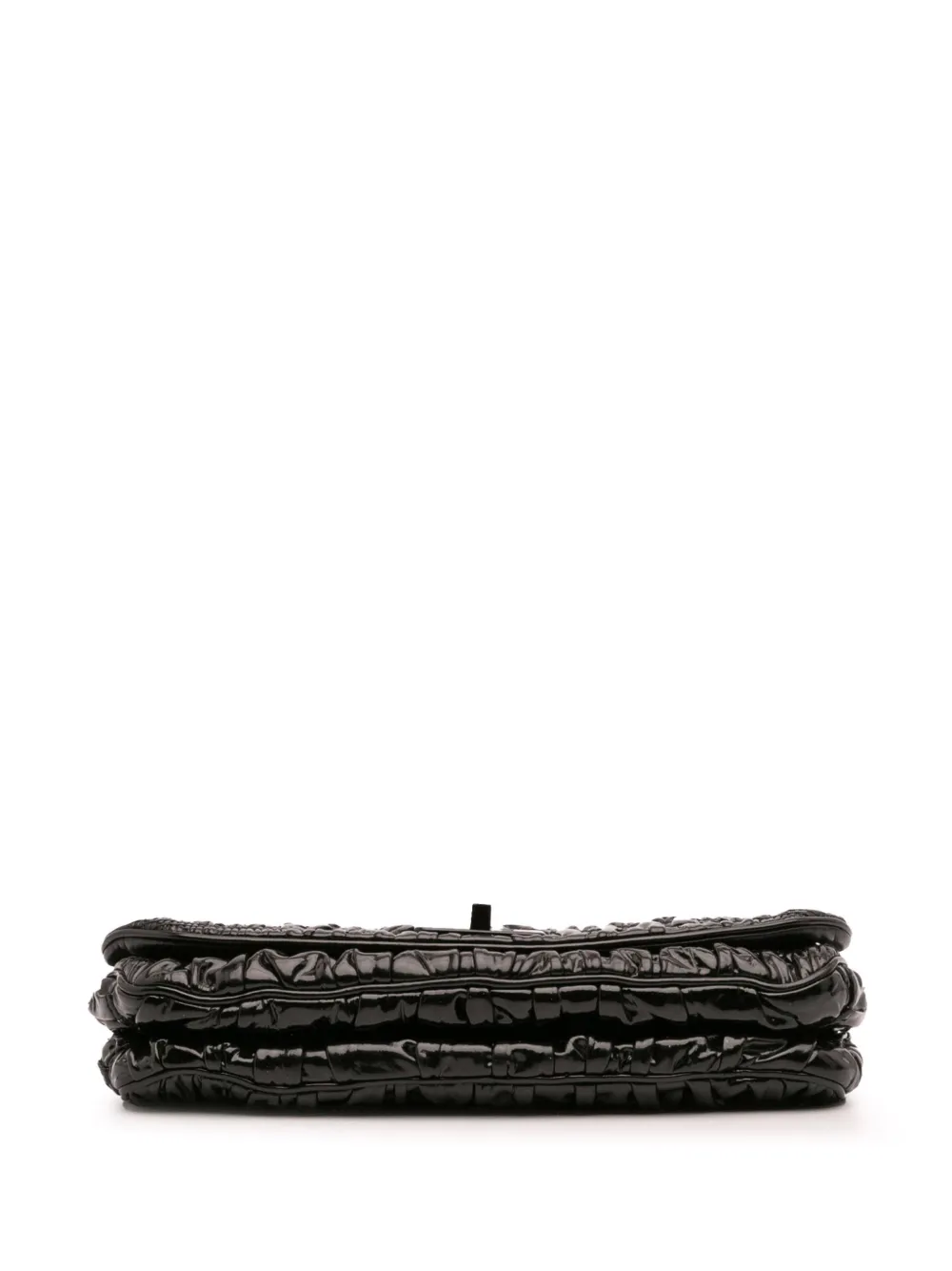 Pre-owned Prada 2000-2013 Vernice Gaufre Resin Chain Shoulder Bag In Black