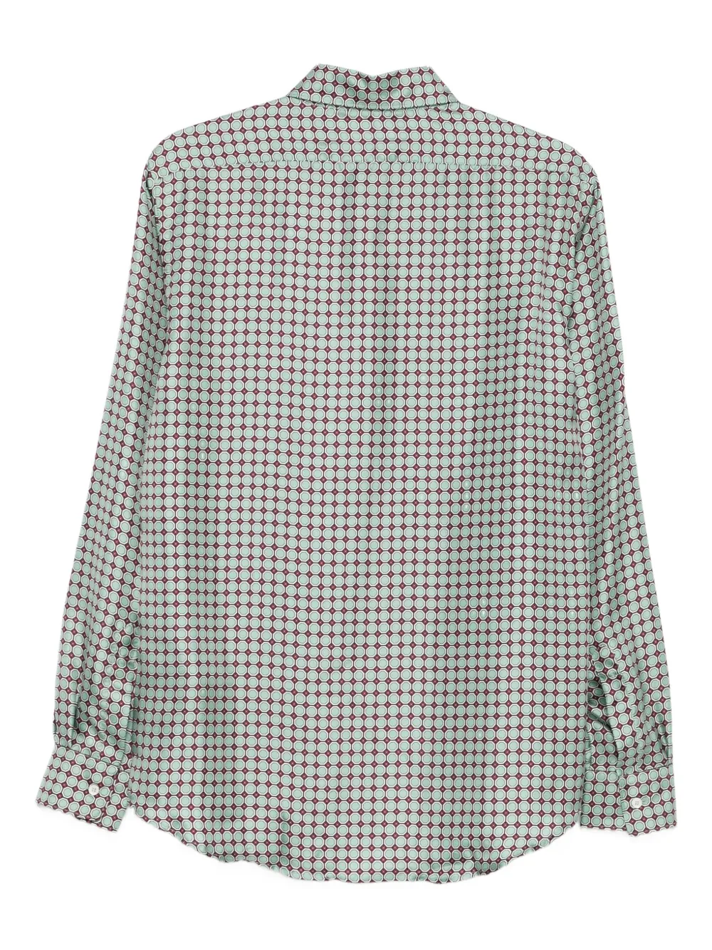 ASPESI Zijden overhemd met geometrische print - Groen