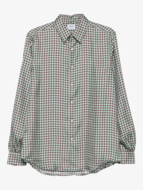 ASPESI geometric-print silk shirt