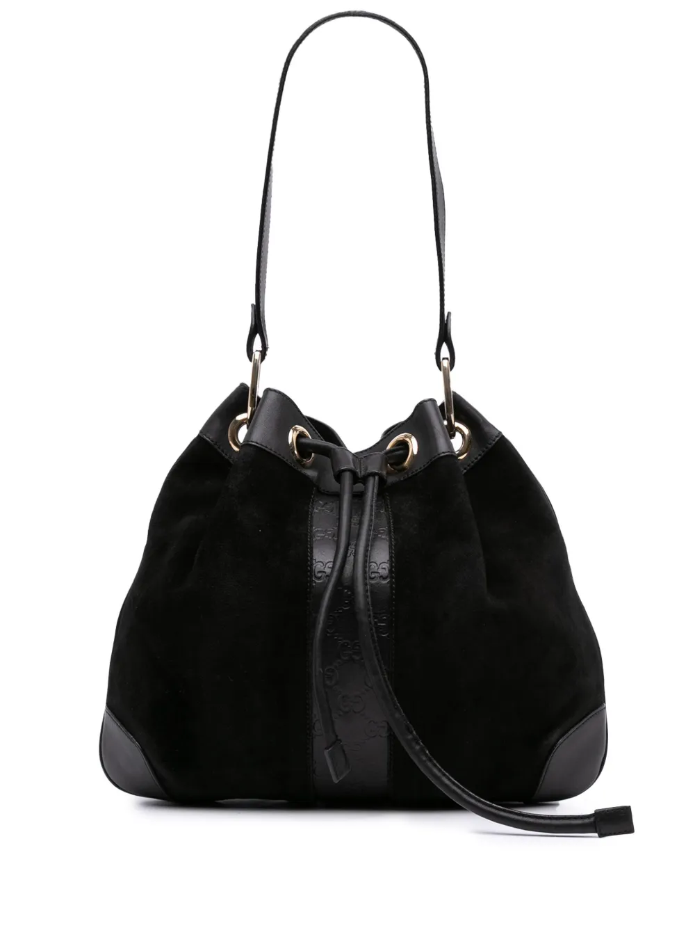 Gucci Pre-Owned 2016-2025 Suede bucket bag - ブラック Gucci Pre-Owned 2016-2025 Suede bucket bag - ブラック