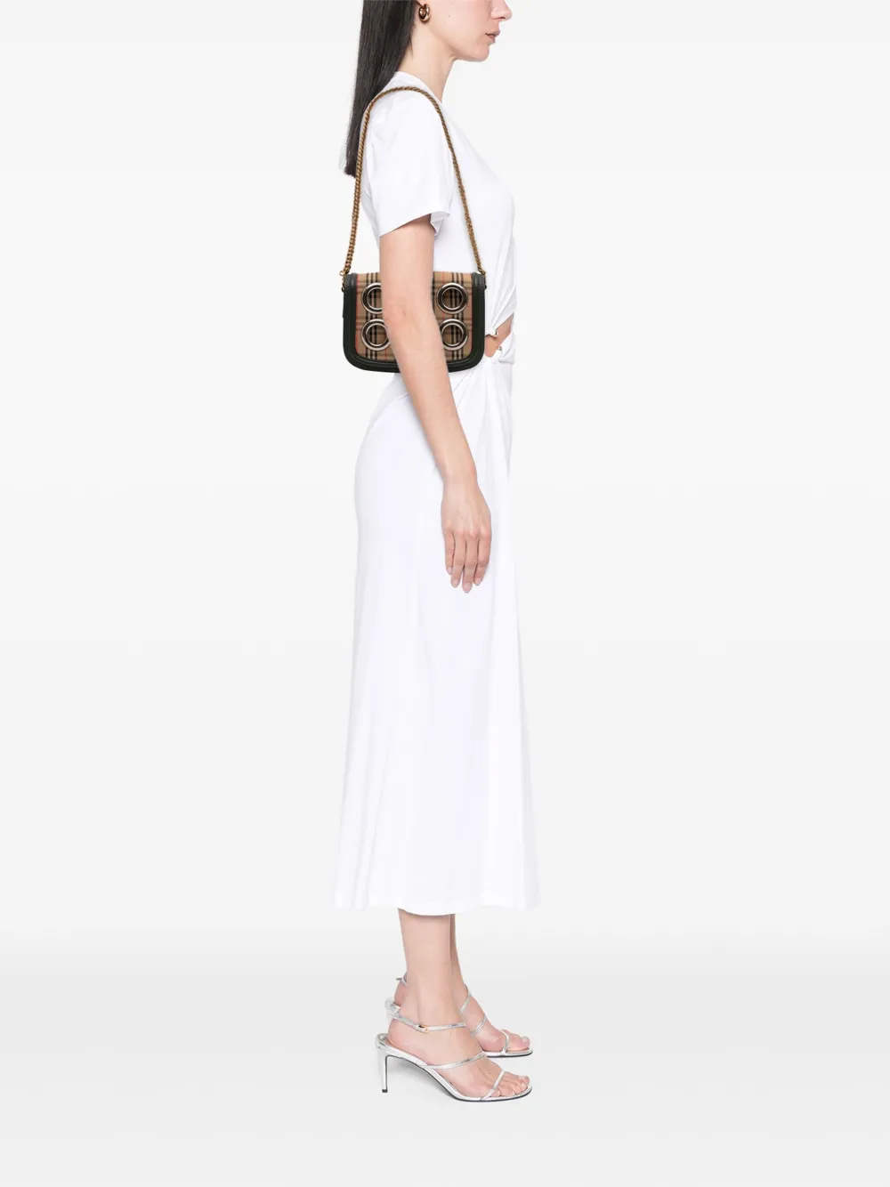 Burberry Pre-Owned 2000-2017 1983 Knight Check Canvas and Smooth Calfskin Grommet Chain crossbody bag | Pre-Owned | Image 2