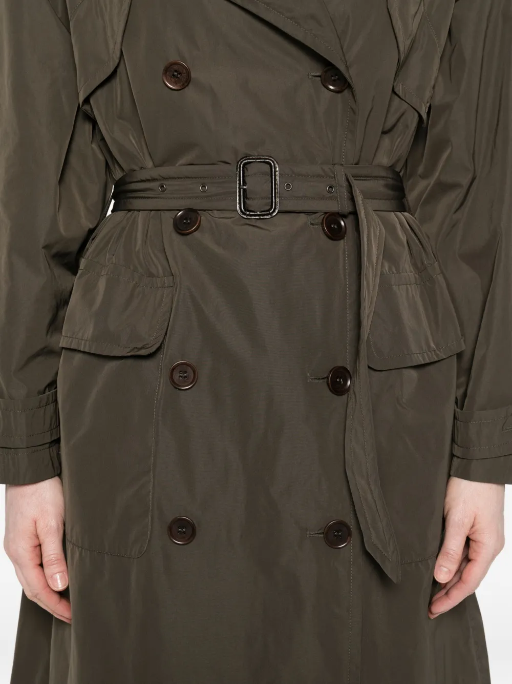 ASPESI Jas met ceintuur Groen